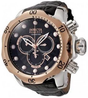 Invicta 0360 Mens Watch Two Tone Reserve Vemon Swiss Black Dial 1000M