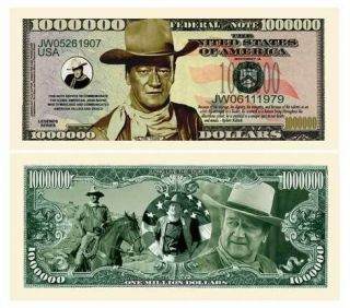 John Wayne One Million Dollars Bill Note Lot of 100