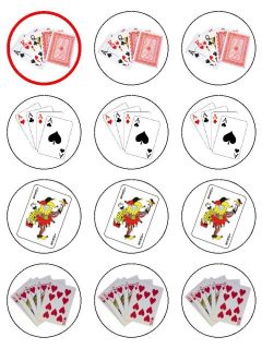 Playing cards poker birthday edible icing cupcake toppers decoration
