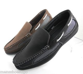 NEW MENS CASUAL BOAT SHOES BLACK BROWN