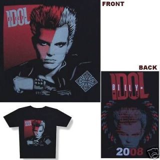 BILLY IDOL FACE PIC IDOLIZE YOURSELF 2008 TOUR BLK T SHIRT LARGE NEW