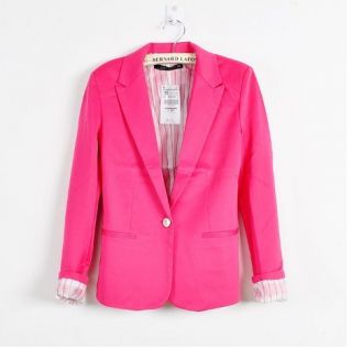 Collection Womens One Button Tunic Foldable Sleeve Blazer Jacket BZ