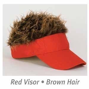 Billy Bob Flair Blonde Hair Red Hat Visor Funny Costume Accessory Golf