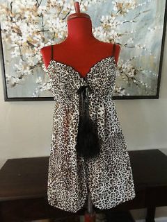 In Bloom by Jonquil Leopard Print Two Piece Nightie Set in Size Small