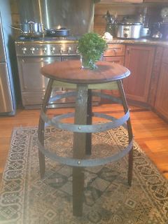 Handcrafted Bistro Table Made From Used Wine Barrel
