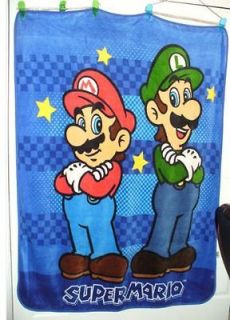 Nintendo Super Mario Brothers Mario and Luigi Plush Blanket Throw