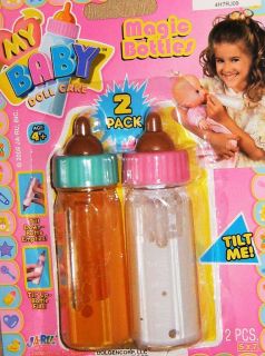 BOTTLES~GIRL PRETEND PLAY BABY DOLL~2 PC DISAPPEARING MILK & JUICE