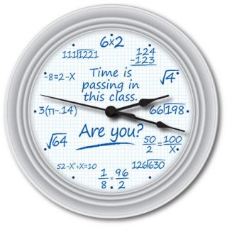 Pop Quiz Wall Clock   Math Graph Paper School   Time Is Passing