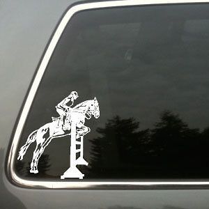 Equestrian horse show jumping vinyl decal,open,sta dium, saddle, boots