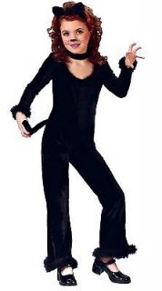 Girls Black Cat Halloween Costume Kitty Kitten Suit Fur S small M