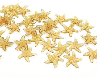 Tan Starfish Beach Theme Acrylic Confetti Wedding Party Table