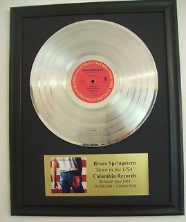 Bruce Springsteen Born in the USA Platinum White/Gold LP Record+Mini