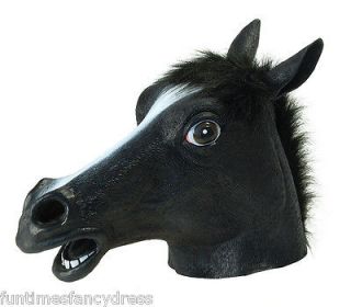 Black Beauty Horse Rubber Head Mask Pony Panto Pantomime Costume Fancy