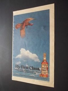 Wild Turkey Kentucky Straight Bourbon Whiskey Fly First Class 1985