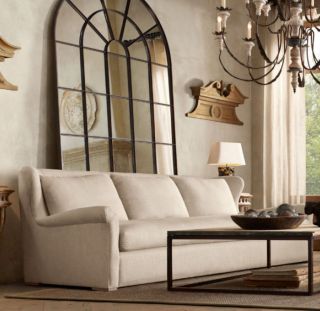Belgian Wingback Sofa Upholstered Couch Also Sold Restoration Hardware
