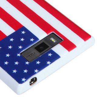 Boost Mobile LG Venice US730 New US Flag Gel Rubber Hard Silicone Soft