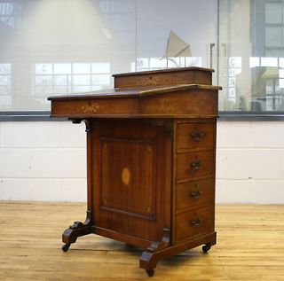 Victorian Davenport Desk Writing Leather Mahogany Antique