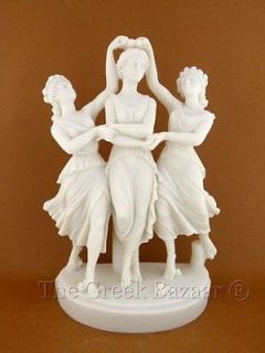 Three Graces Muses Greek Marble Statue 9.84in High N716