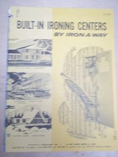 Vtg Iron A Way Inc Brochure~Built  In Ironing Centers/Boards ~Catalog