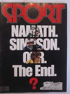 JOE NAMATH BOBBY ORR OJ SIMPSON 1977 SPORT magazine