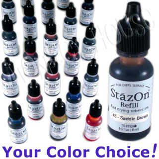 STAZON solvent INK BOTTLE permanent transparent stamp pad refill