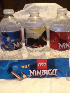 LEGO NINJAGO WATER BOTTLE LABELS WRAPPERS PARTY FAVORS   MIXED