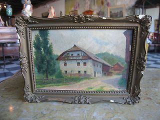 Antique Early 20th Century Small Oil on Board Signed Joseph Paic