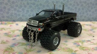 64 SCALE,CUSTOM LIFTED, DODGE RAM, 2500, DUAL EXHAUST PIPES, PULLING