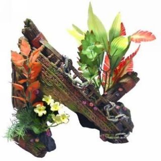 Floral Sunken Ships Bow 1114 ~ aquarium ornament fish tank decoration