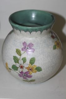 Antique Gouda Art Pottery Dutch Holland Vase Bowl Hand Painted Glazing