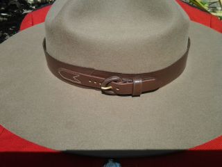 Leather RCMP Style Hatband for Stetson Hat
