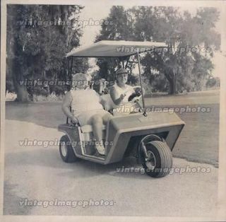 1974 Peggy Brayton Iris Booth Golfers Vintage Golf Cart Three Wheel