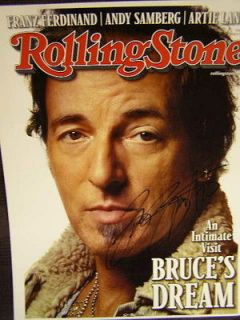 ROLLING STONE COVER BRUCE SPRINGSTEEN HAND AUTOGRAPHED 8.50 X 11