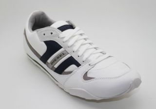 NIB DIESEL Mens Gunner Lace up White Casual Fashion Sport Shoes