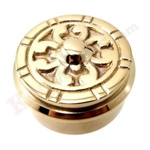 Polished Brass Decorative End Cap   Caps for 2 OD Bar Foot Rails