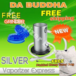 NEW Silver Da Buddha Vaporizer + FREE GRINDER + FREE HEMP BAG + FREE