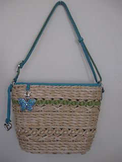 BRIGHTON Beautiful Natural Straw Woven Handbag/Should erbag NWT