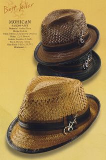 Mohican CARLOS SANTANA Fedora with Ribbon and Leatherette Overlay Trim