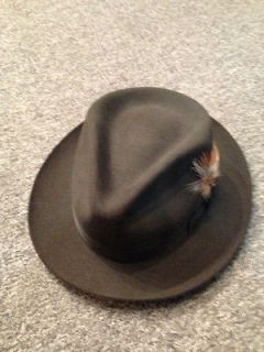 Stetson Downs Teardrop Furfelt Fedora Hat in Graphite Grey