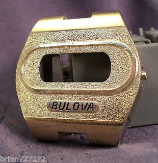 1974 BULOVA RED LED GOLD PLATED MENS WATCH CASE PART~ CASE ONLY