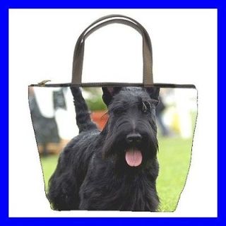 Bucket Bag Handbag BLACK SCOTTISH TERRIER Dog Puppy Pet (21647990)