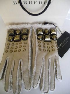 NWT Burberry Prorsum Studded Shearling Gloves $595.