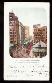 1900 private mail train L loop van buren st.buildings chicago illinois