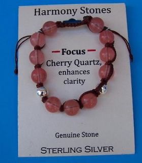 Harmony Stones Bracelet Genuine Cherry Quartz w/Sterling Silver Beads