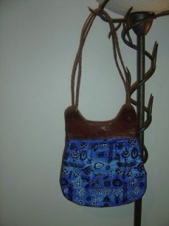 Gorgeous African Batik and Leather Handbag from Calypso