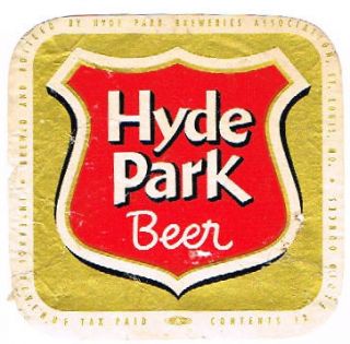 1940s IRTP Hyde Park Beer St Louis MO 12oz Label Tavern Trove
