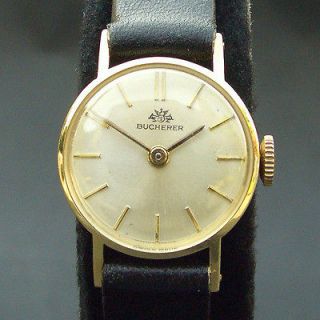 18K SOLID GOLD 60s Vintage BUCHERER Lady 17J ETA SWISS COCKTAIL