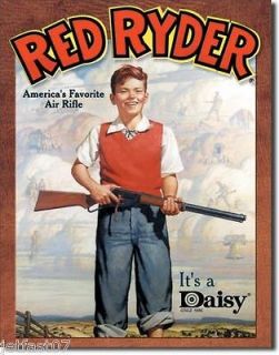 Nolstalgic Vintage Style Daisy Red Ryder Air Rifle Tin Sign