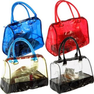 Sweet Women Gilrs Jelly Clear Transparent Bucket Shoulder Handbag PVC