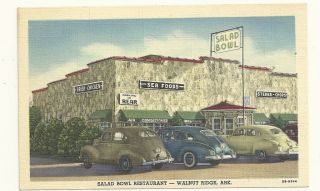 1940s Walnut Ridge , Ark., Salad Bowl Restaurant , early cars